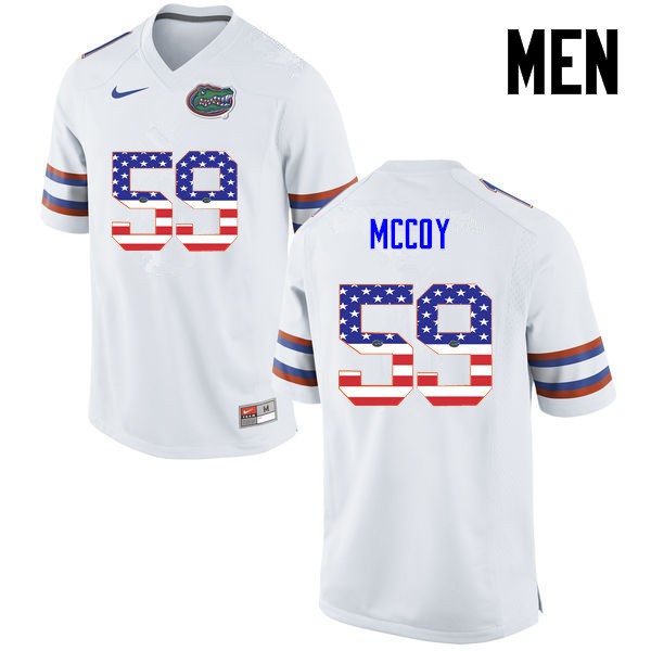 Florida Gators Men #59 T.J. McCoy College Football USA Flag Fashion White